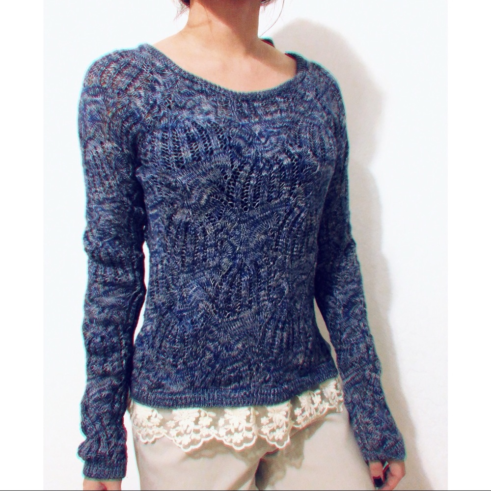 Blue knit crew sweater